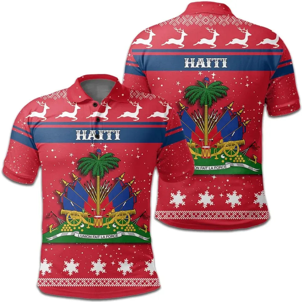 Christmas Haiti Coat Of Arms Polo Shirt