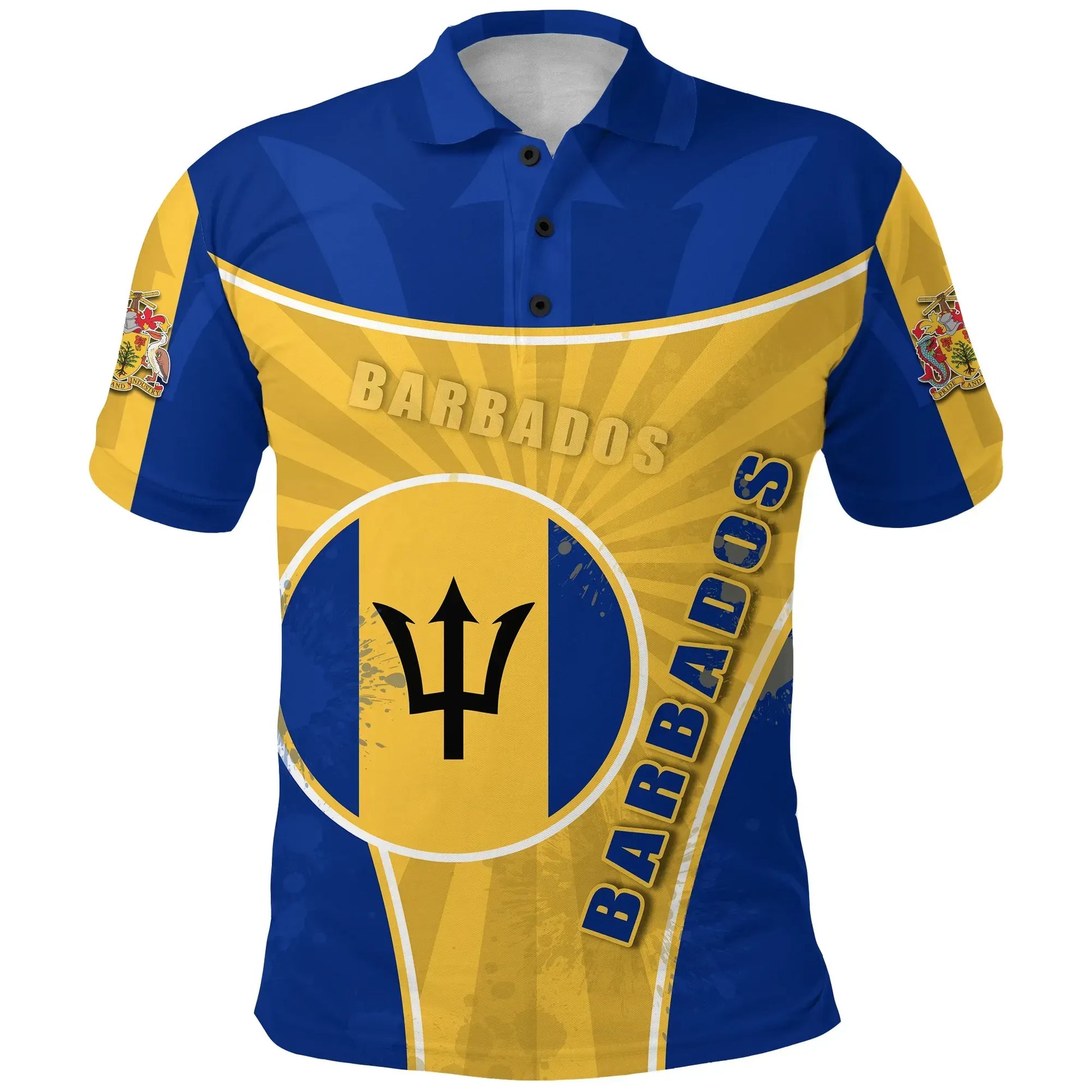 Barbados Polo Shirt Circle Stripes Flag Proud Version