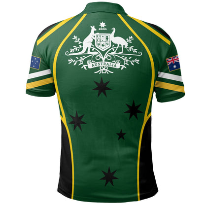 Australia Polo Shirt Australian Coat Of Arms Green Shirt Unisex