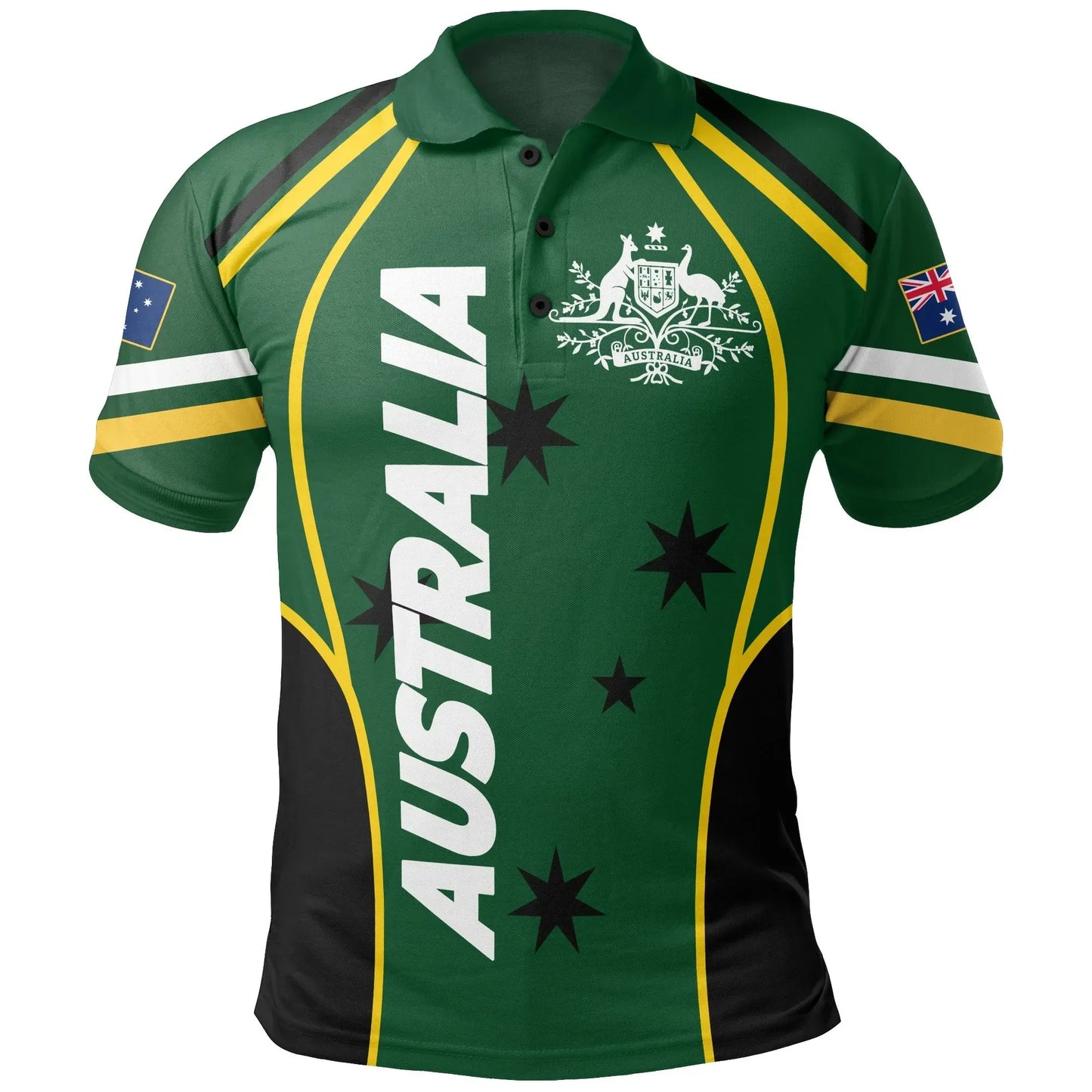 Australia Polo Shirt Australian Coat Of Arms Green Shirt Unisex