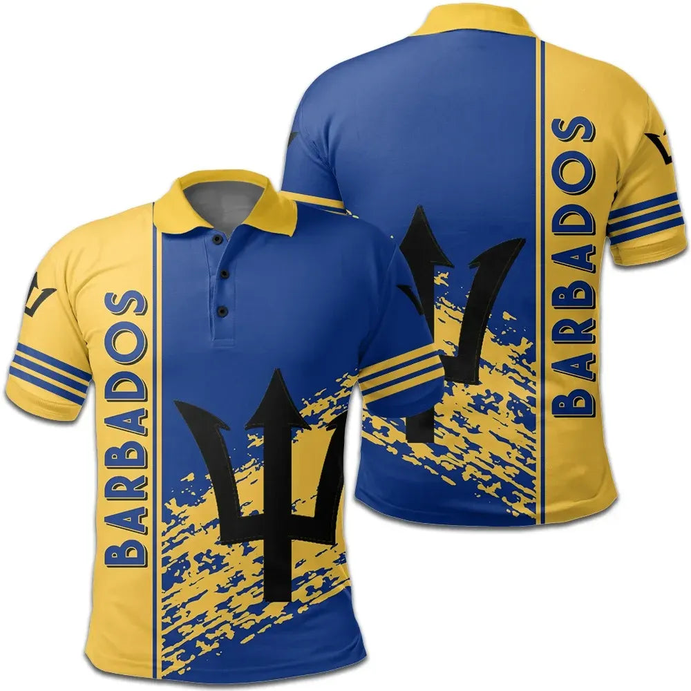 Barbados Coat Of Arms Polo Shirt Quarter Style