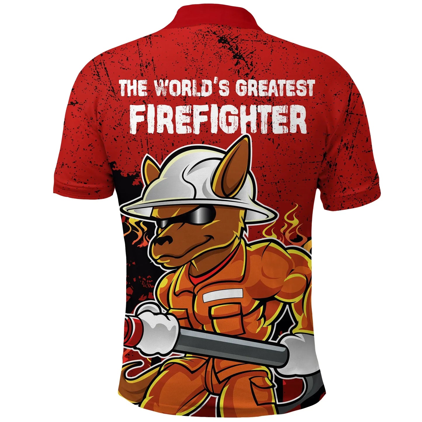 Australia Polo Shirt Kangaroo Firefighter The World's Greatest