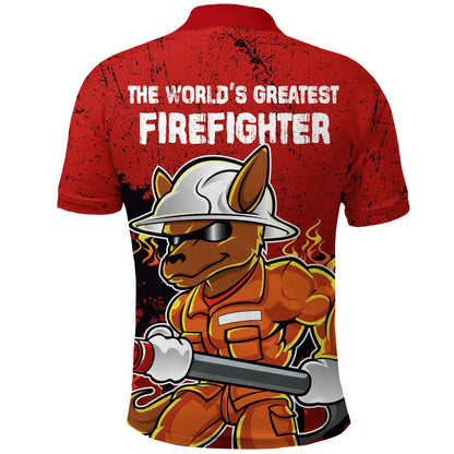 Australia Polo Shirt Kangaroo Firefighter The World's Greatest
