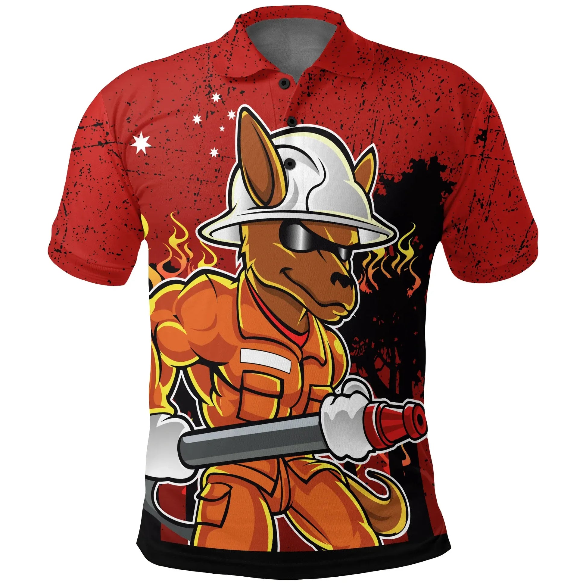 Australia Polo Shirt Kangaroo Firefighter The World's Greatest