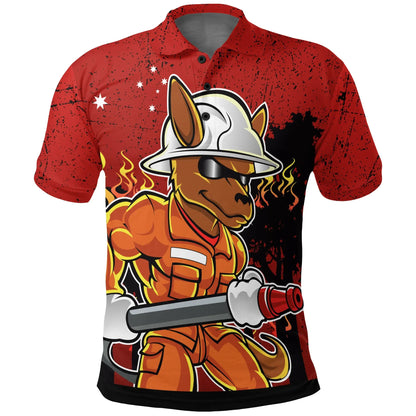 Australia Polo Shirt Kangaroo Firefighter The World's Greatest