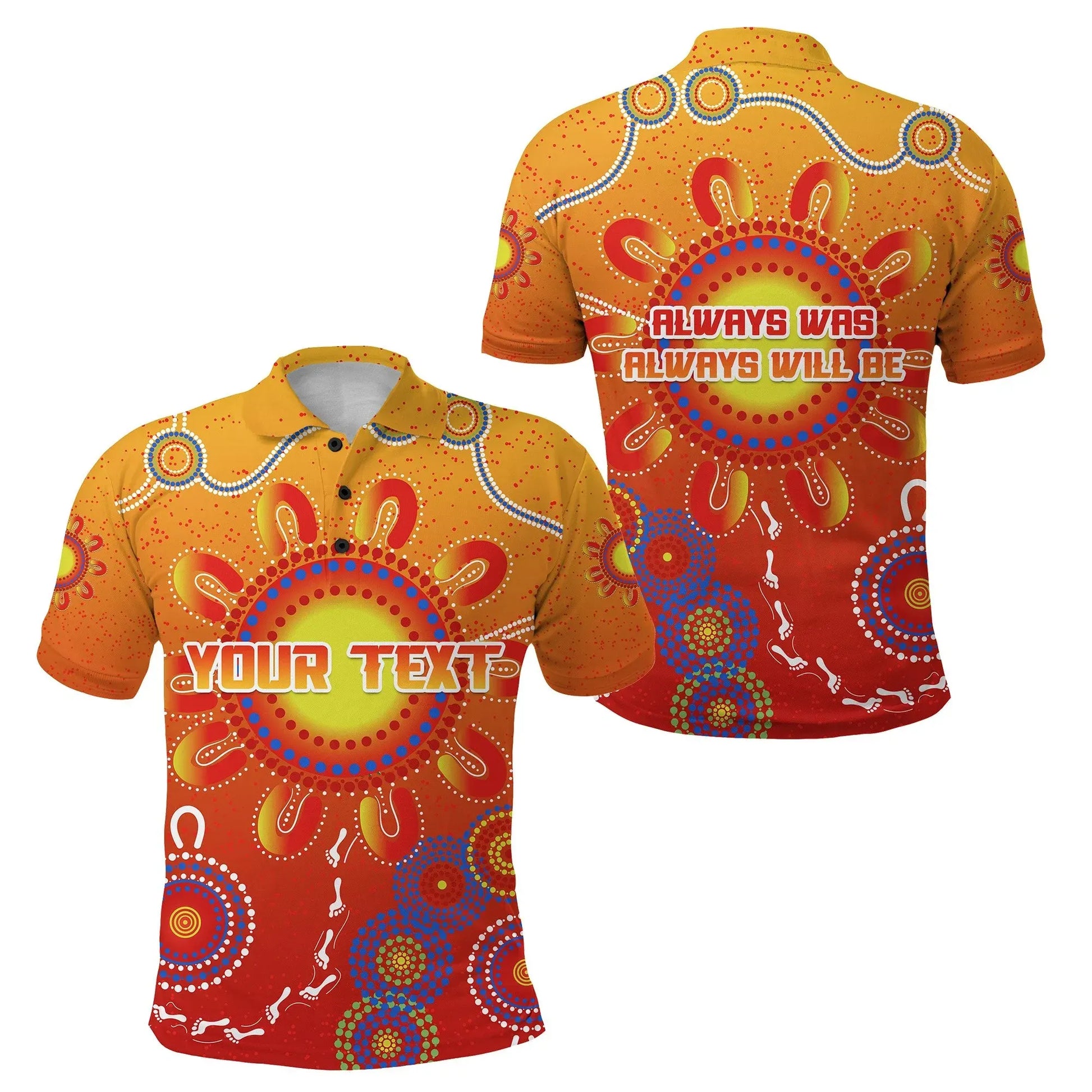 Custom Personalised Naidoc Suns Polo Shirt Gold Coast Indigenous Style