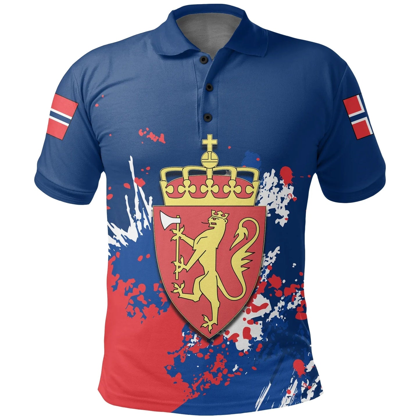 Norway Polo Shirt Coat Of Arms Spaint Style