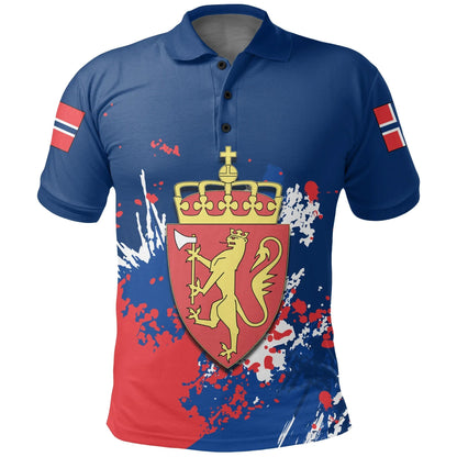 Norway Polo Shirt Coat Of Arms Spaint Style