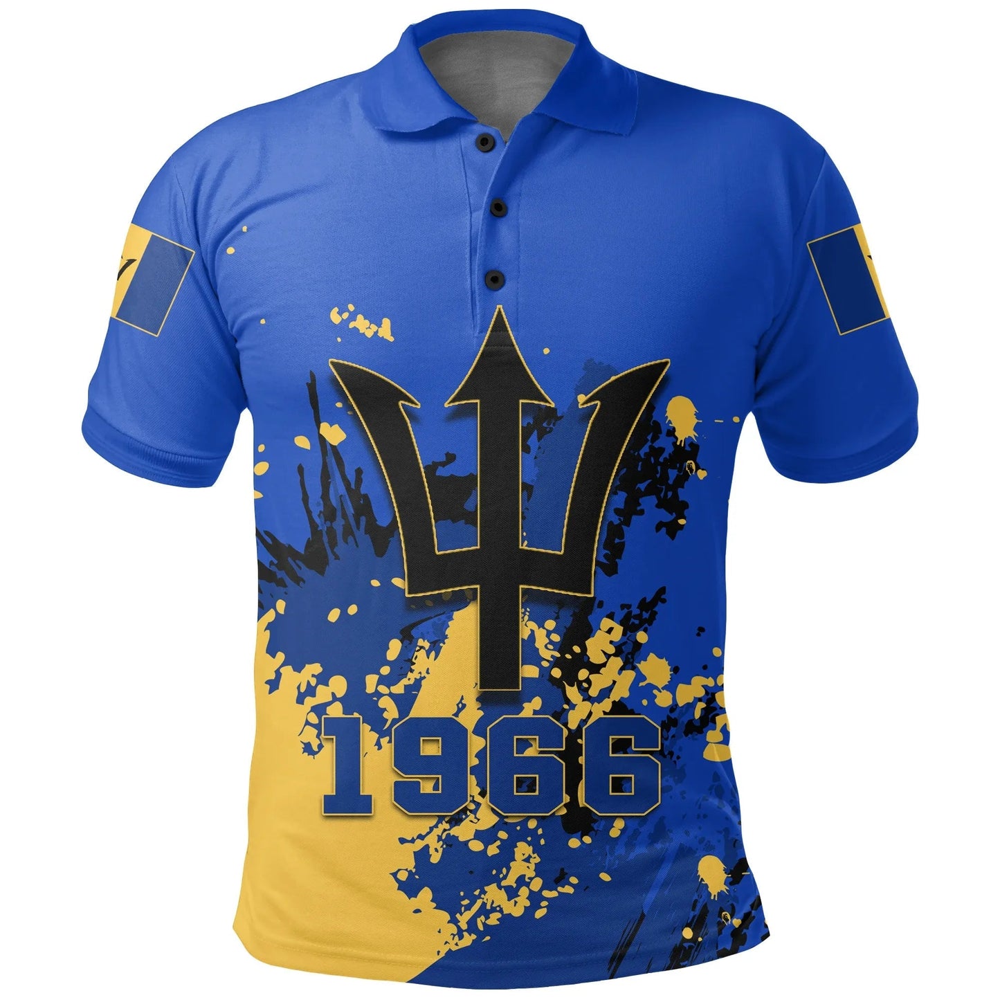 Barbados Polo Shirt Coat Of Arms Spaint Style J8W RLT13