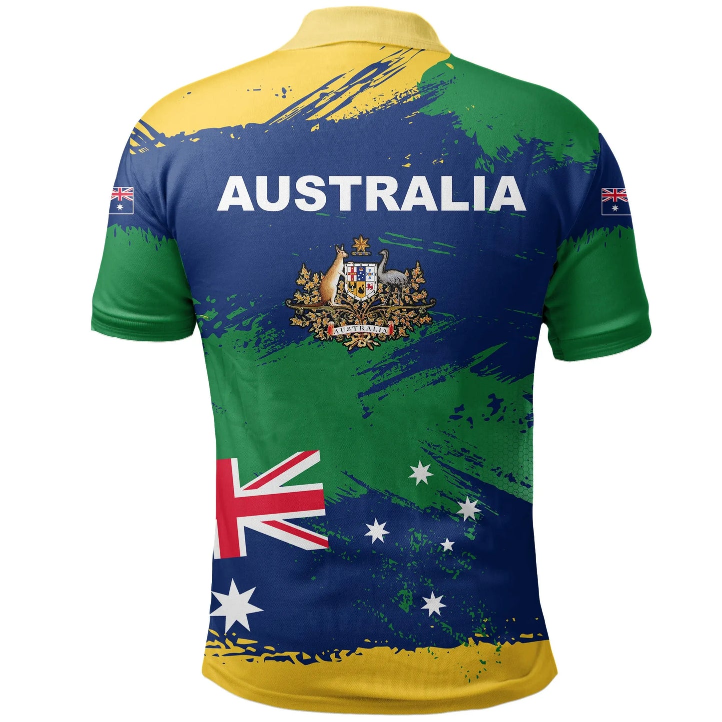 Australian Polo Shirt Australian Flag Brush