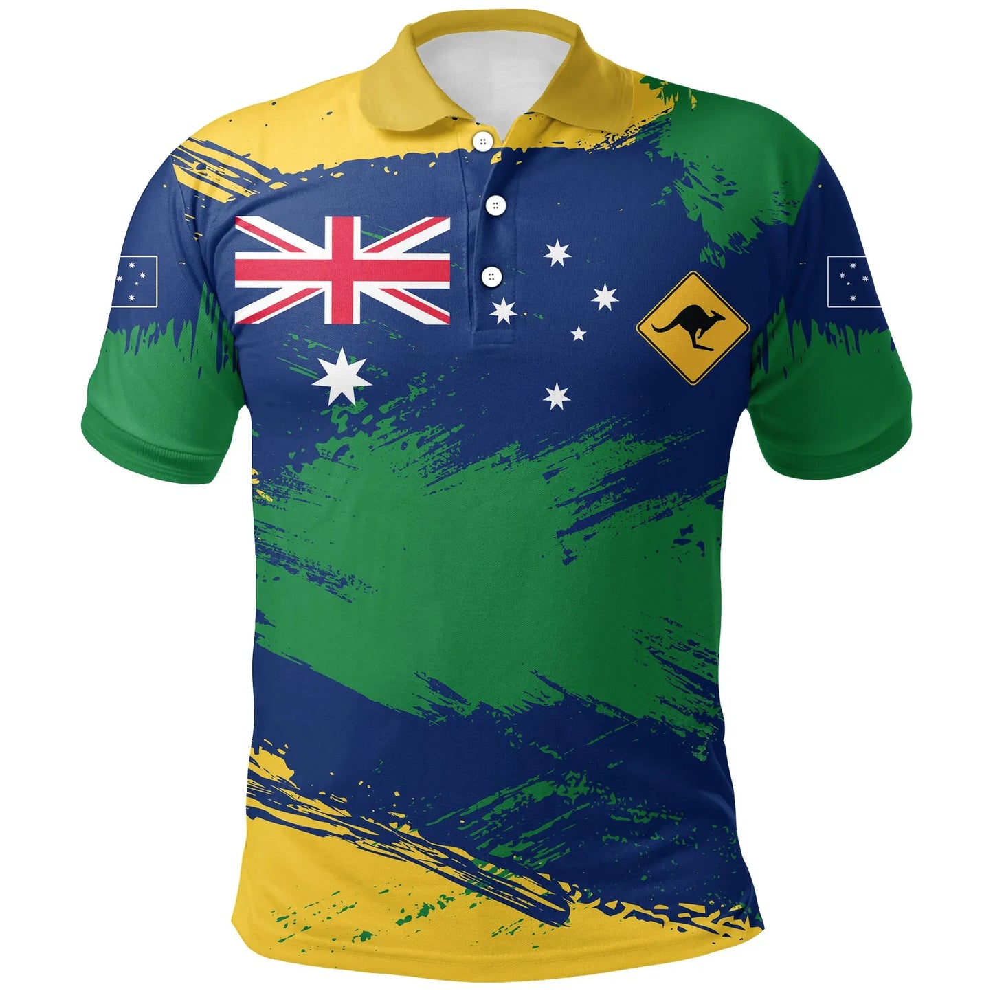 Australian Polo Shirt Australian Flag Brush