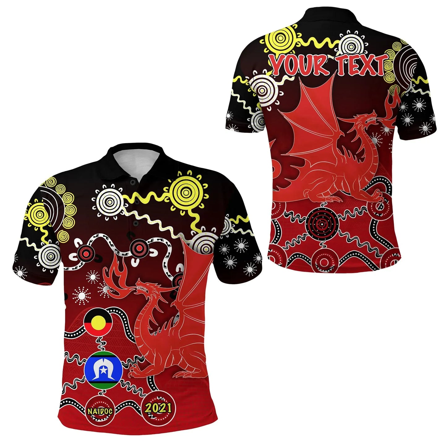 Custom Personalised Dragons Naidoc Week Polo Shirt Indigenous