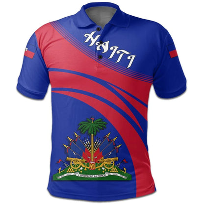Haiti Coat Of Arms Polo Shirt Cricket Style