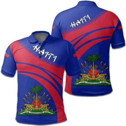 Haiti Coat Of Arms Polo Shirt Cricket Style