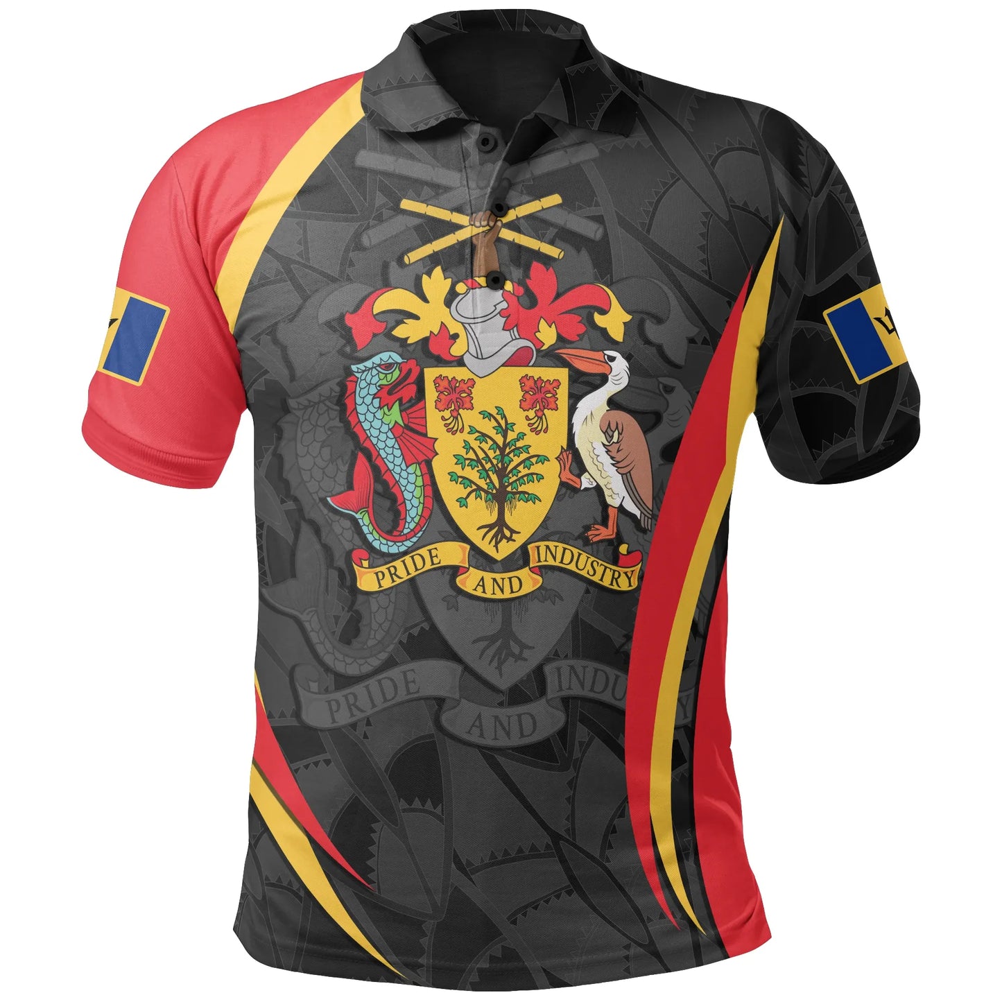 Barbados Polo Shirt Barbadian Spirit Red
