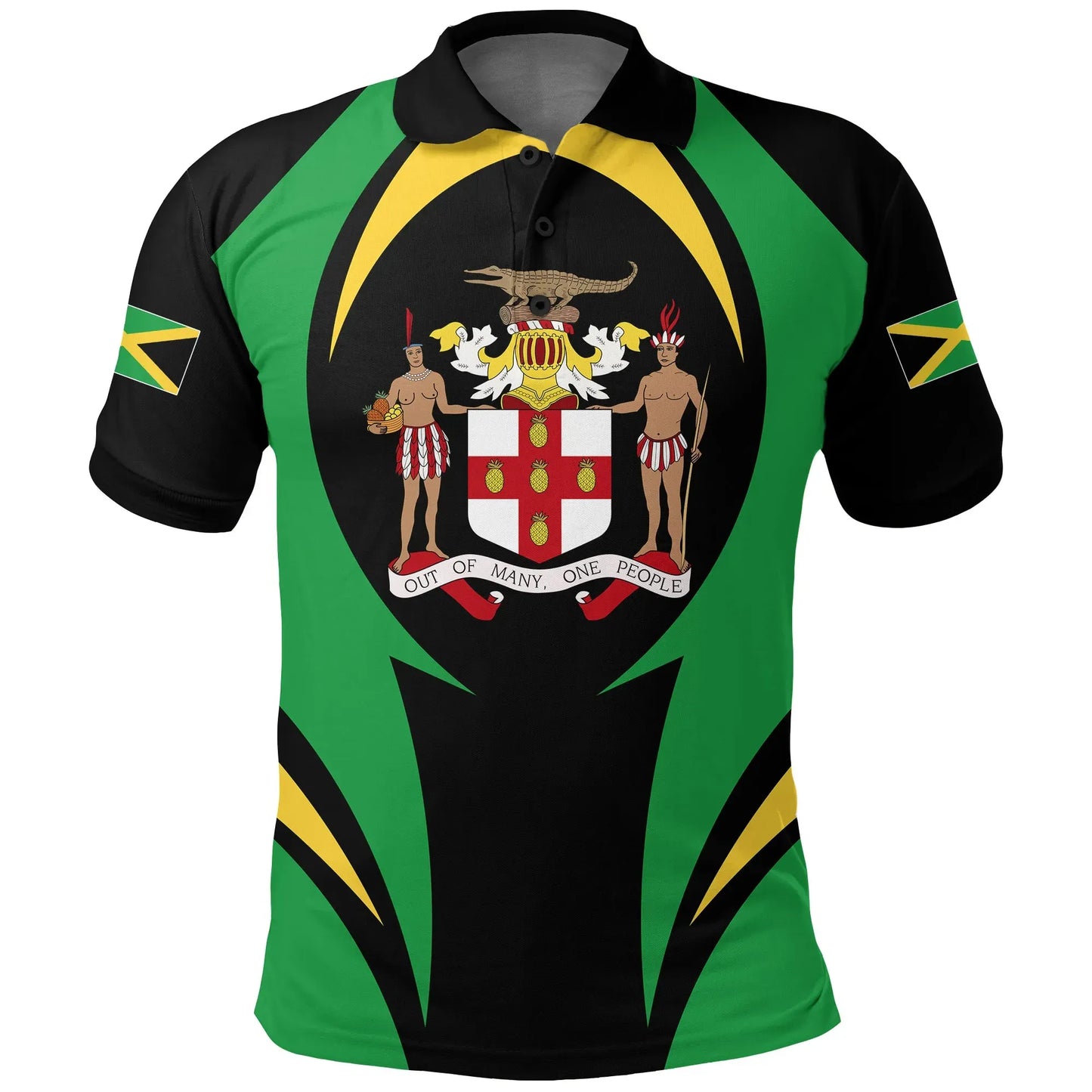 Jamaica Polo Shirt Action Flag