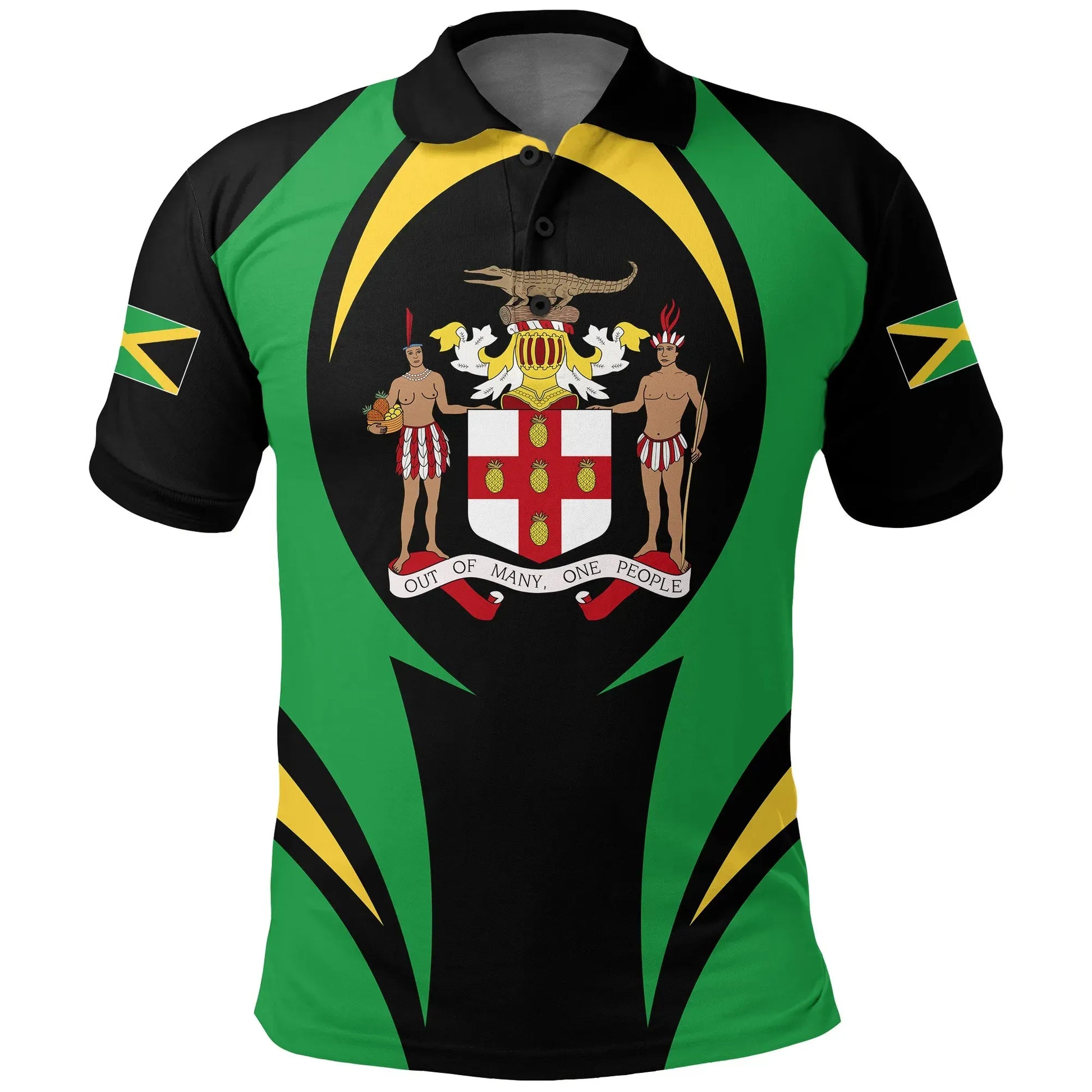 Jamaica Polo Shirt Action Flag