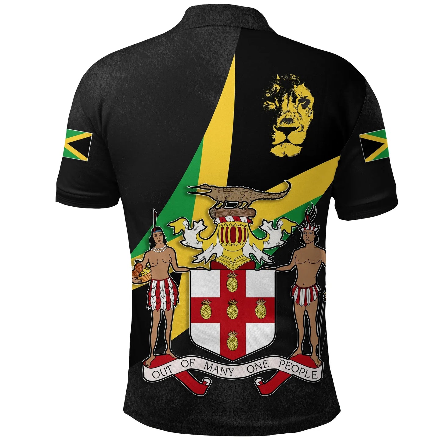 Jamaica Polo Shirt Jamaica Coat Of Arms Black Shirt