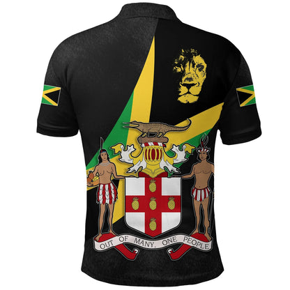 Jamaica Polo Shirt Jamaica Coat Of Arms Black Shirt