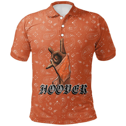 Hoover Gang Polo Shirt - Orange Bandana Pattern Printed Shirt