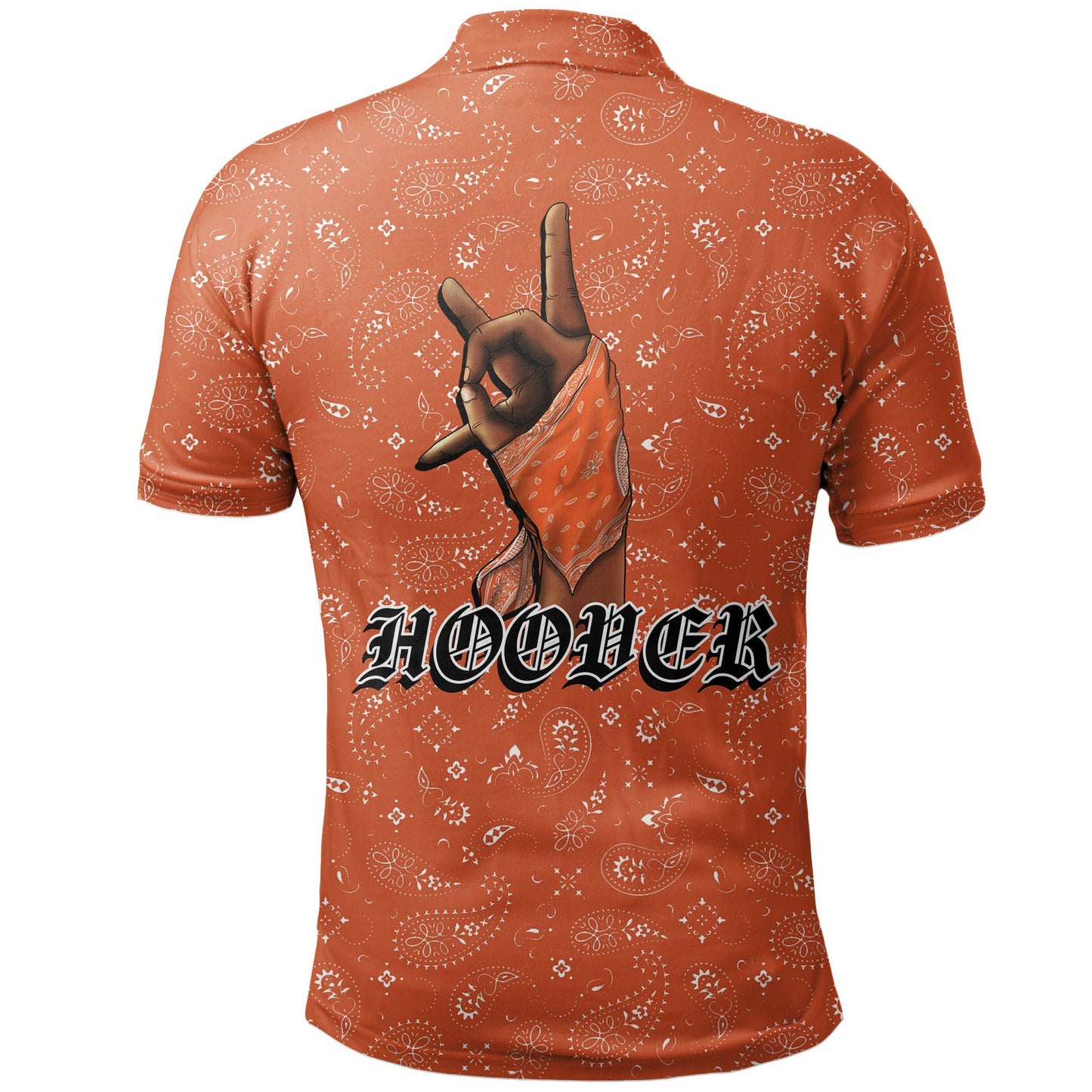 Hoover Gang Polo Shirt - Orange Bandana Pattern Printed Shirt