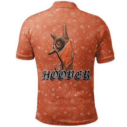 Hoover Gang Polo Shirt - Orange Bandana Pattern Printed Shirt