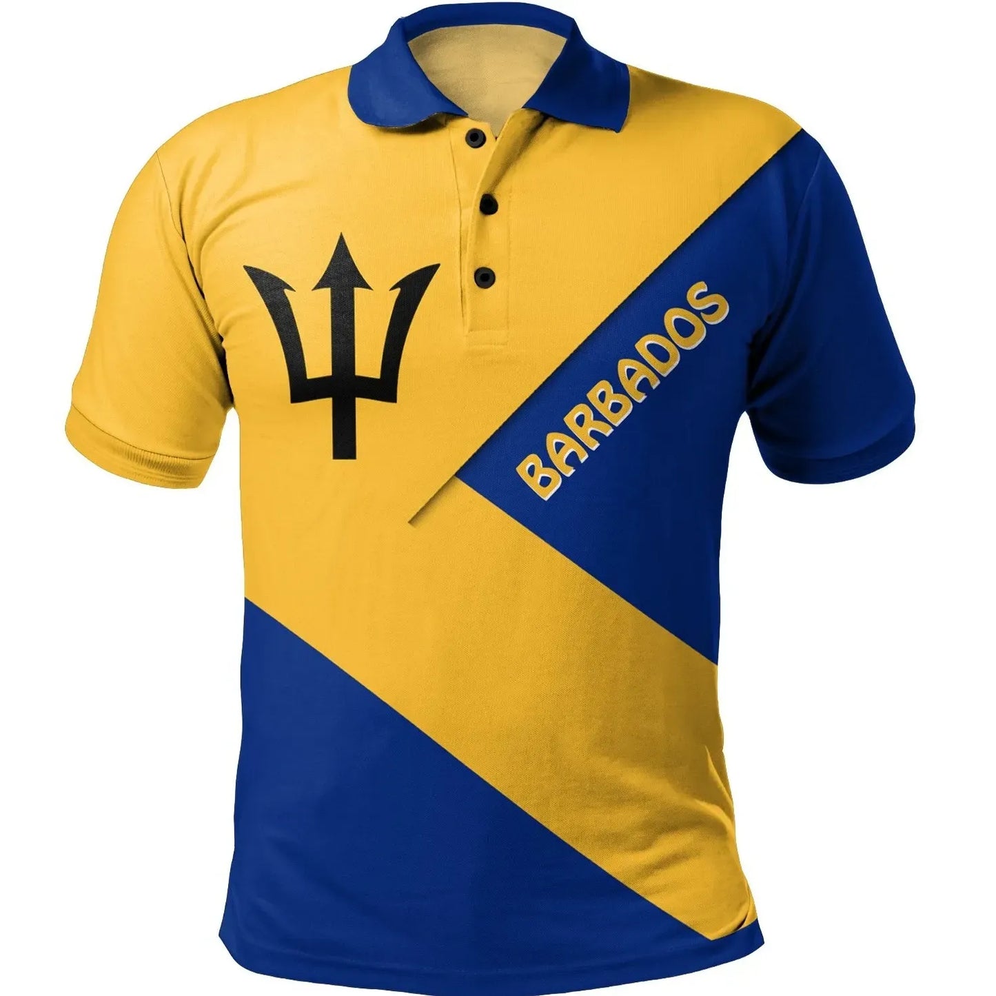 Barbados Polo Shirt Barbados Flag Style