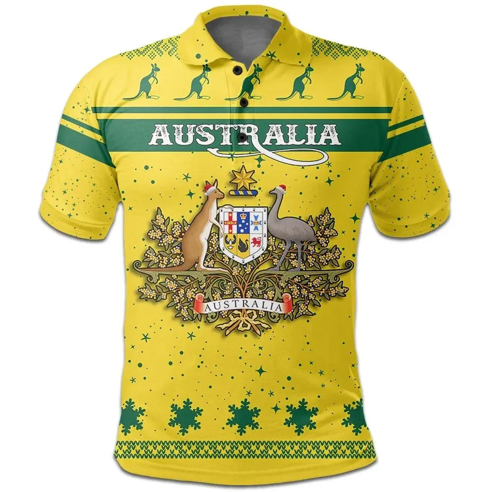 Christmas Australia Coat Of Arms Polo Shirt