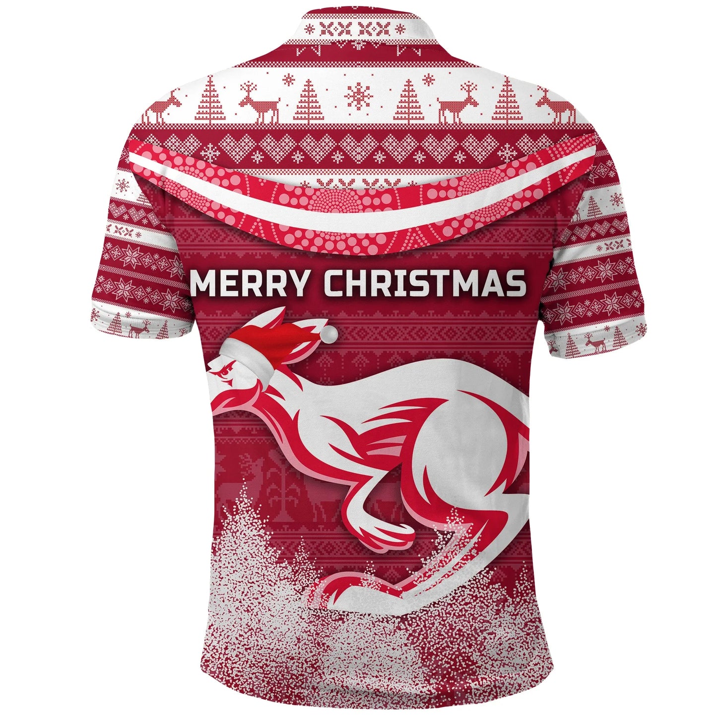 Australia Christmas Kangaroo Polo Shirt Simple Vibes Version
