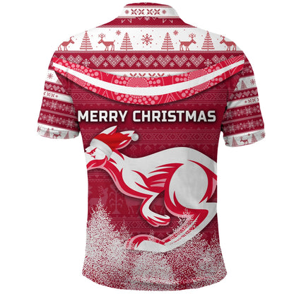 Australia Christmas Kangaroo Polo Shirt Simple Vibes Version