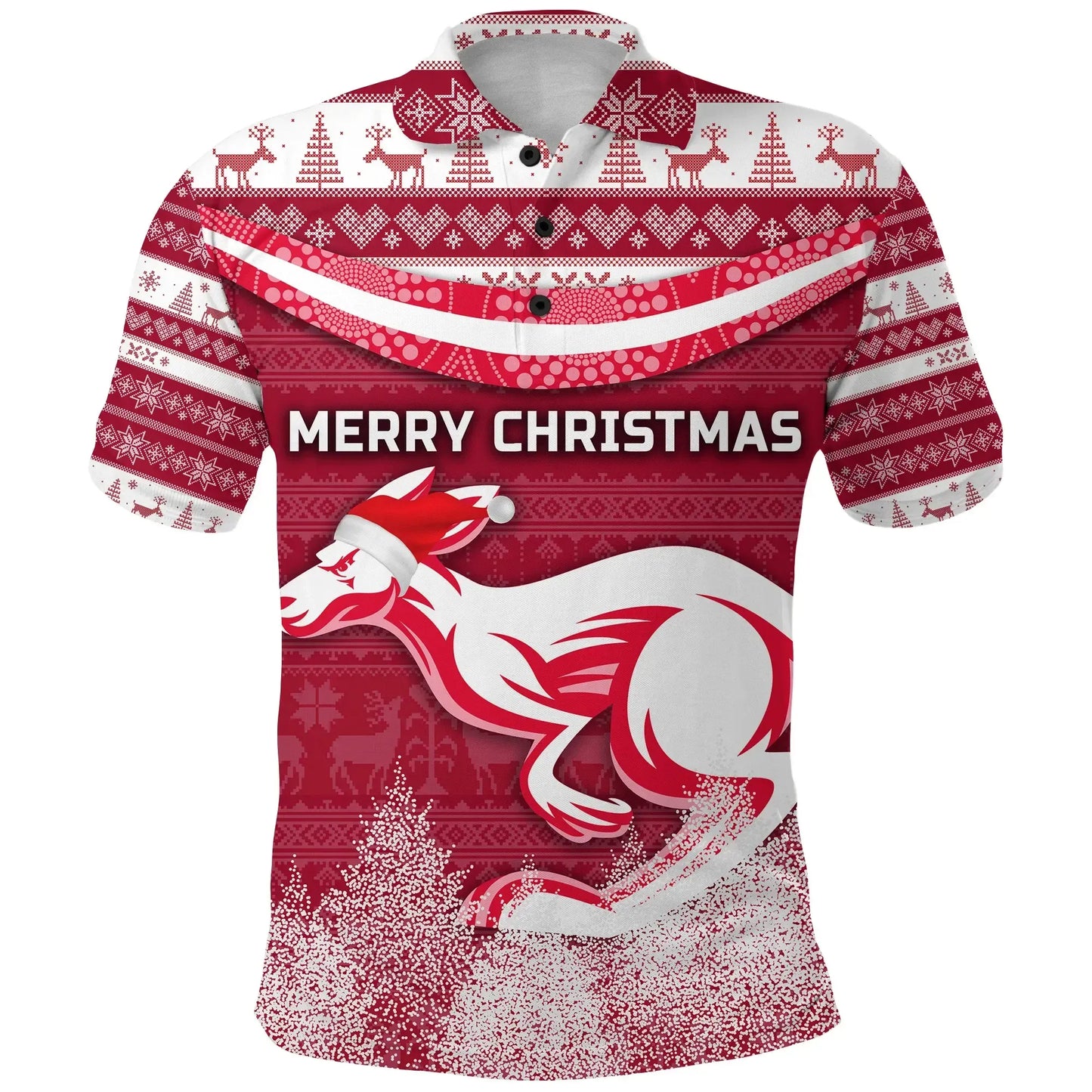 Australia Christmas Kangaroo Polo Shirt Simple Vibes Version