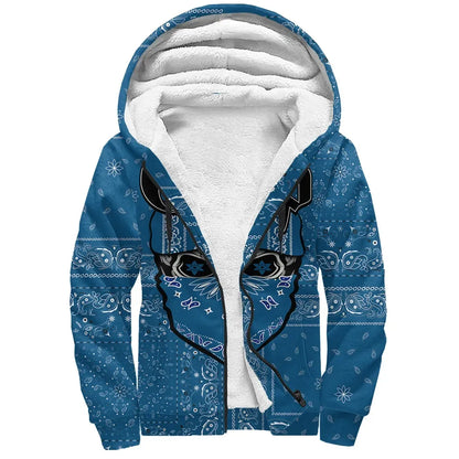 Crips Gang Sherpa Hoodie - Special Skull Paisley Printed Fleece Hoodie