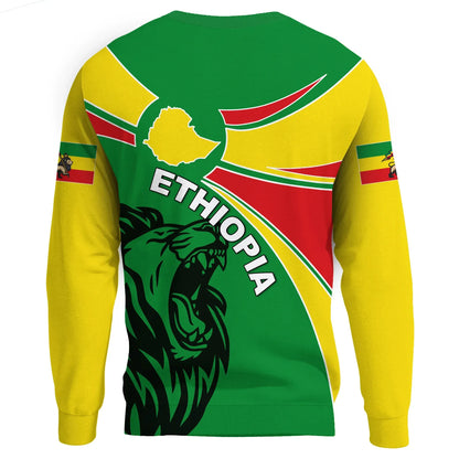 Ethiopia Sweatshirt, Ethiopia Round Coat Of Arms Lion