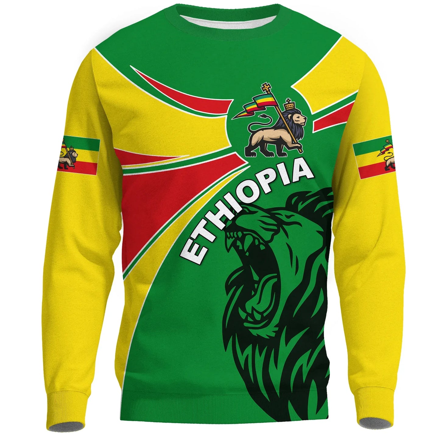 Ethiopia Sweatshirt, Ethiopia Round Coat Of Arms Lion