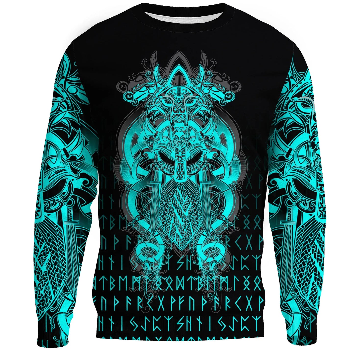 Custom Tyr Tattoo Cyan Sweatshirt