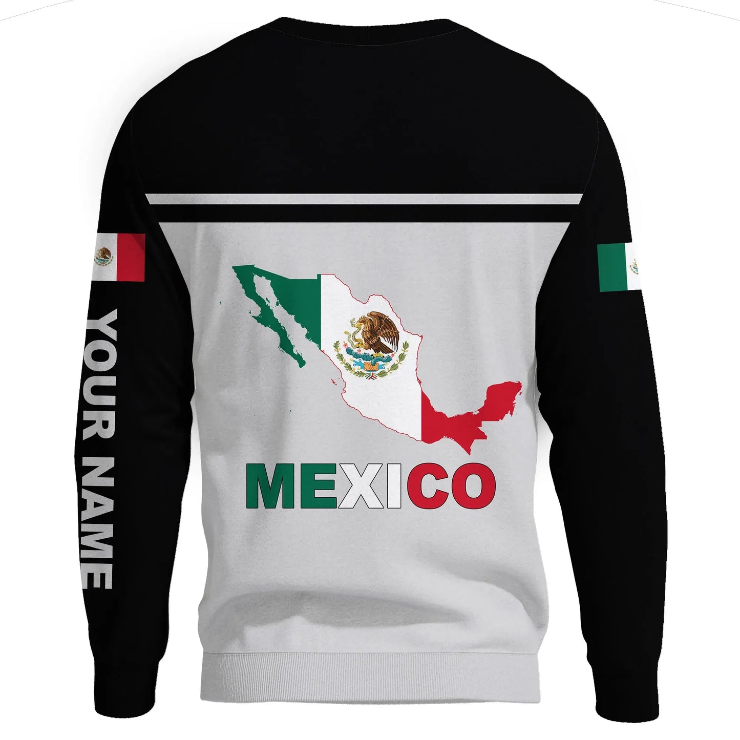 Custom Mexico Sweatshirt Coat Of Arms Map Flag