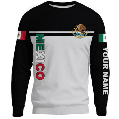 Custom Mexico Sweatshirt Coat Of Arms Map Flag