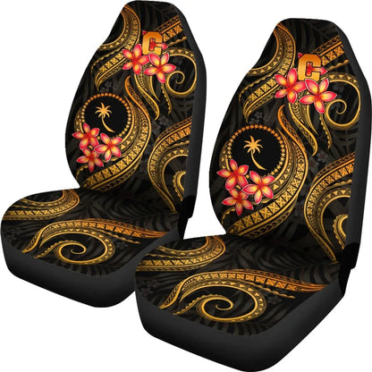 Chuuk Micronesian Car Seat Covers Gold Plumeria