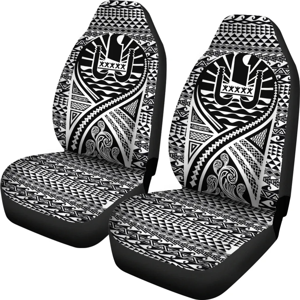 French Polynesia Car Seat Cover Lift Up Black