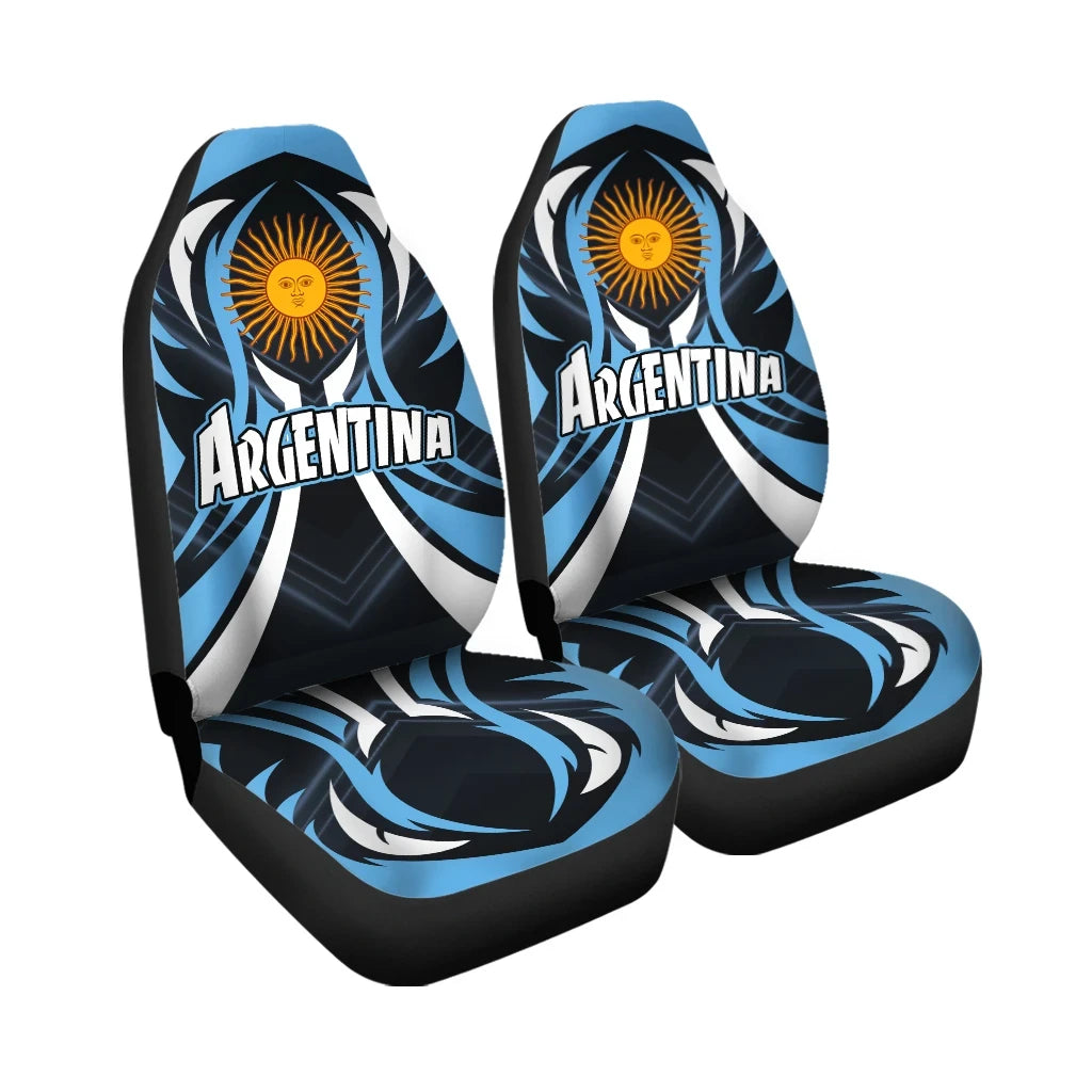 Argentina Car Seat Covers Flag Color Line Style