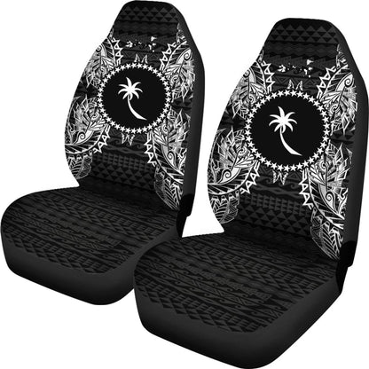 Chuuk Polynesia Car Seat Cover Map Black