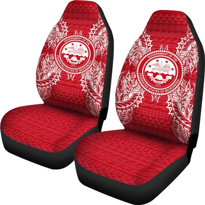 Federated States Of Micronesia Polynesia Car Seat Cover Map Red White