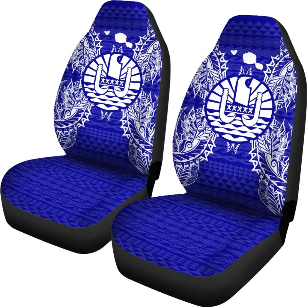 French Polynesia Polynesia Car Seat Cover Map Blue
