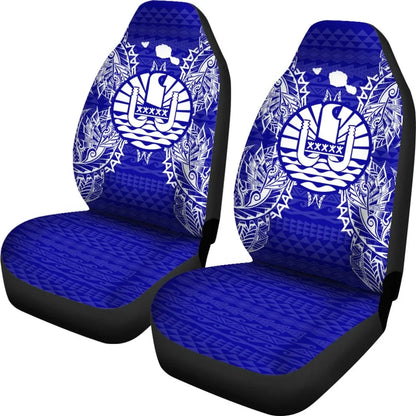 French Polynesia Polynesia Car Seat Cover Map Blue