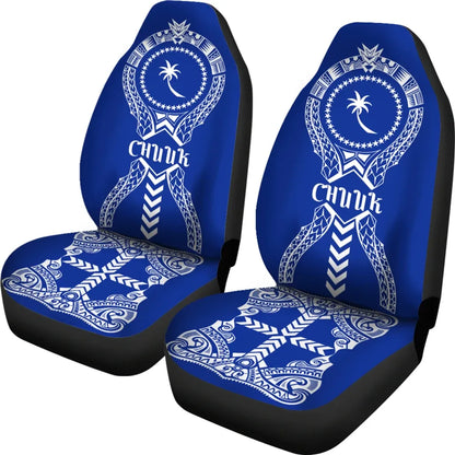 Chuuk Car Seat Covers Micronesian Tribal Blue