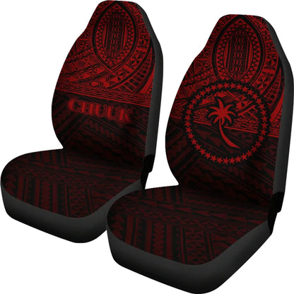Chuuk State Car Seat Covers Red Black Version
