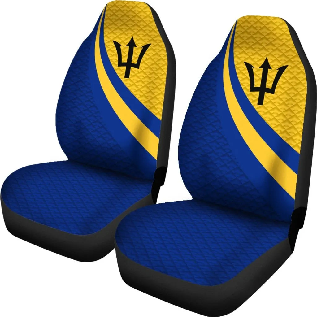 Barbados Car Seat Covers Barbados Coat Of Arms And Flag Color