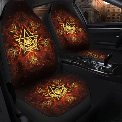 Celtic Wicca Car Seat Covers Celtic Triskelion Pentagram Moon