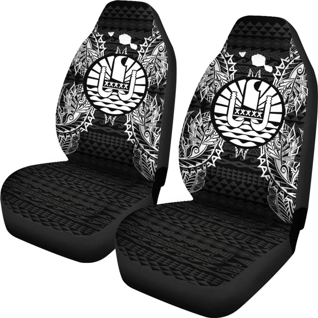 French Polynesia Polynesia Car Seat Cover Map Black