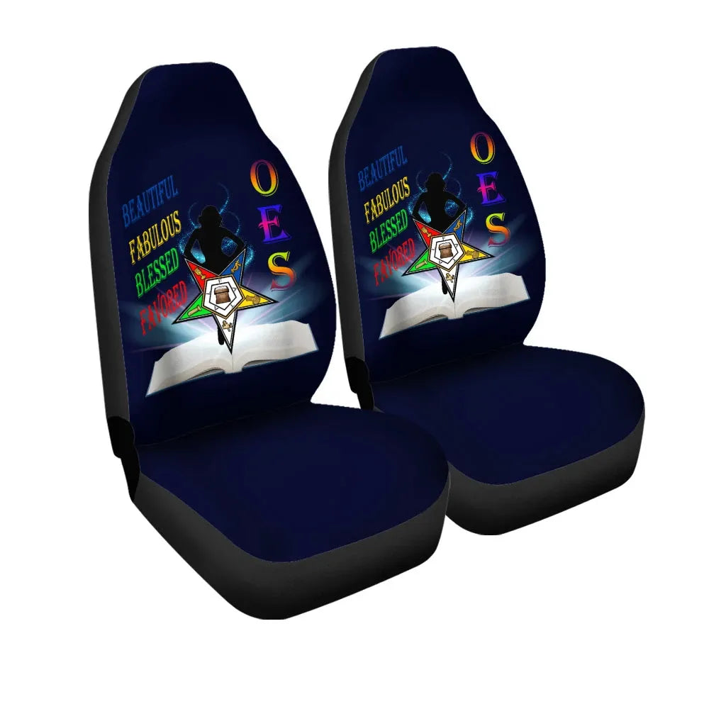African The Order Of The Eastern Star Car Seat Cover Oes Logo